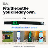 The strap is 13 inches long and stretches to about 25 inches around